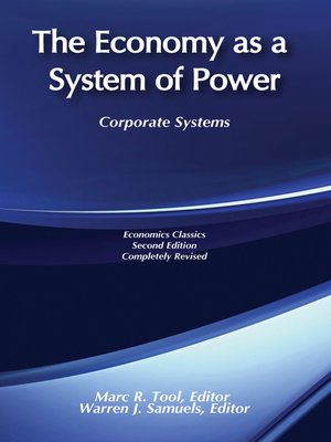 cover image of The Economy as a System of Power